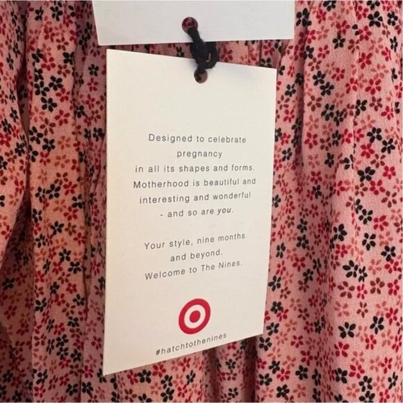 The Nines by Hatch Smock Neck Mini Ditsy Floral Top Maternity Large - Picture 5 of 7